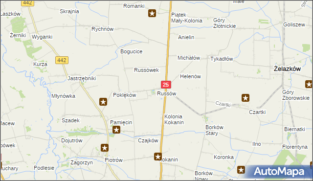 mapa Russów, Russów na mapie Targeo