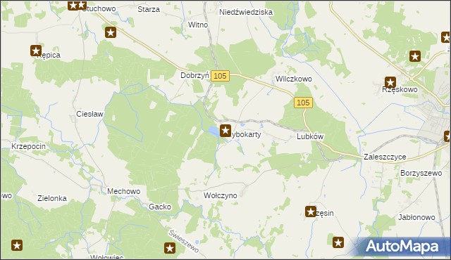 mapa Rybokarty, Rybokarty na mapie Targeo