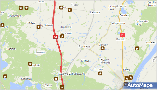 mapa Rychława, Rychława na mapie Targeo
