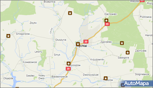 mapa Rychtal, Rychtal na mapie Targeo