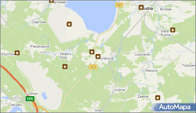 mapa Rynarcice gmina Rudna, Rynarcice gmina Rudna na mapie Targeo