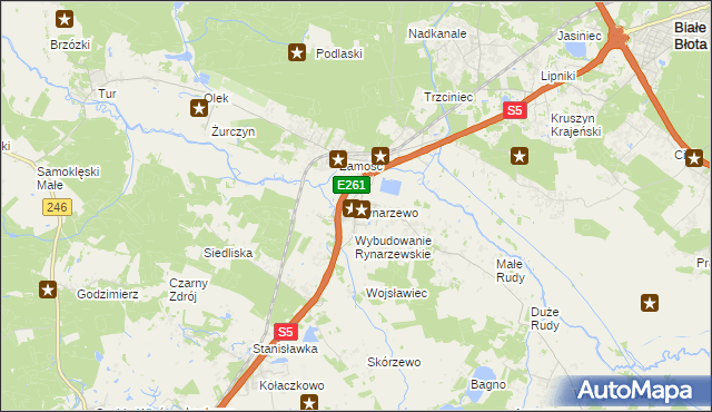 mapa Rynarzewo, Rynarzewo na mapie Targeo