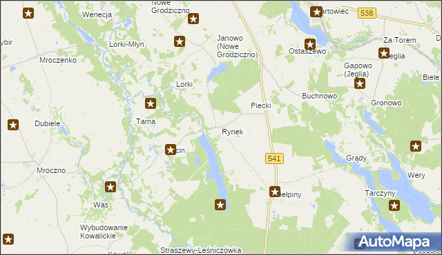 mapa Rynek gmina Grodziczno, Rynek gmina Grodziczno na mapie Targeo