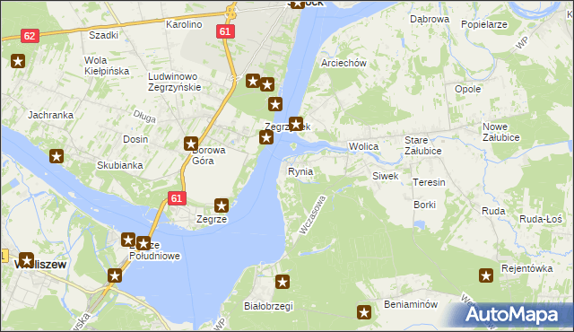mapa Rynia gmina Nieporęt, Rynia gmina Nieporęt na mapie Targeo