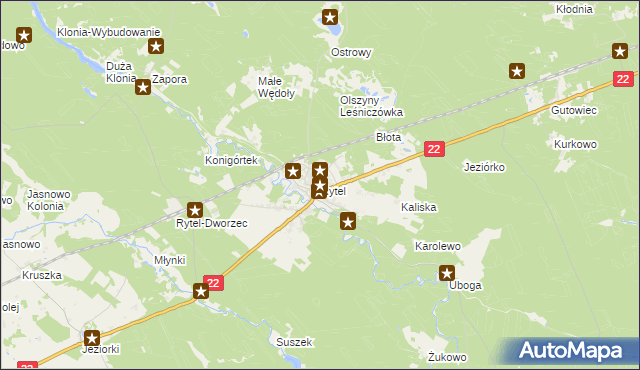 mapa Rytel, Rytel na mapie Targeo