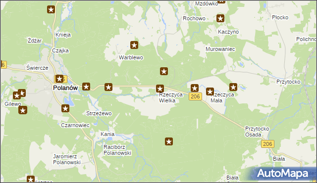 mapa Rzeczyca Wielka, Rzeczyca Wielka na mapie Targeo