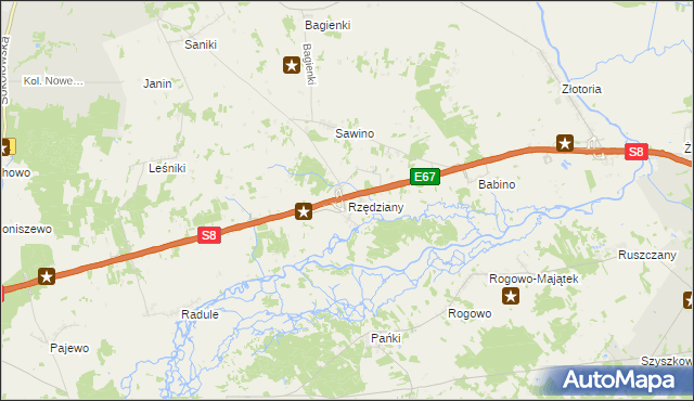 mapa Rzędziany, Rzędziany na mapie Targeo