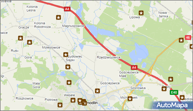 mapa Rzędziwojowice, Rzędziwojowice na mapie Targeo