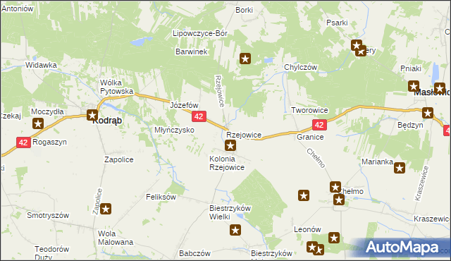 mapa Rzejowice, Rzejowice na mapie Targeo