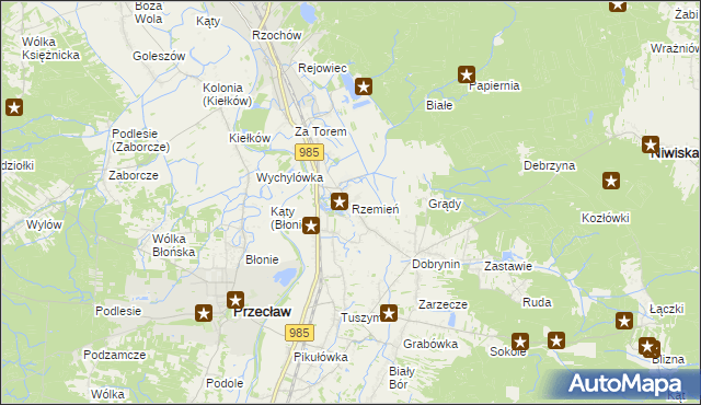 mapa Rzemień, Rzemień na mapie Targeo