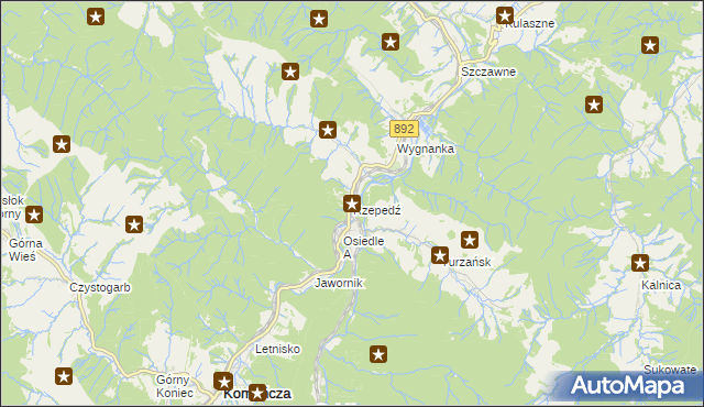 mapa Rzepedź, Rzepedź na mapie Targeo