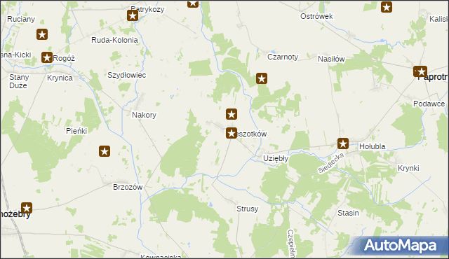 mapa Rzeszotków, Rzeszotków na mapie Targeo
