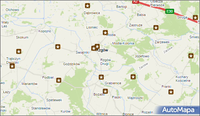 mapa Rzgów Drugi, Rzgów Drugi na mapie Targeo