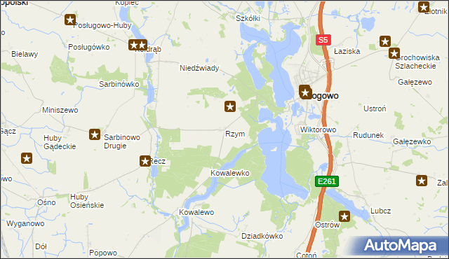 mapa Rzym gmina Rogowo, Rzym gmina Rogowo na mapie Targeo