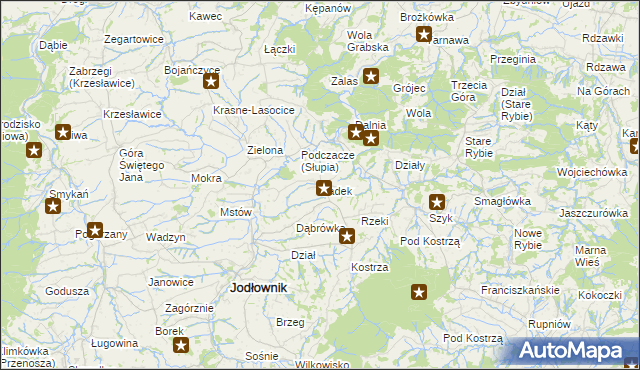 mapa Sadek gmina Jodłownik, Sadek gmina Jodłownik na mapie Targeo