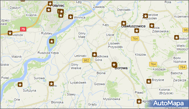 mapa Sadkowa Góra, Sadkowa Góra na mapie Targeo