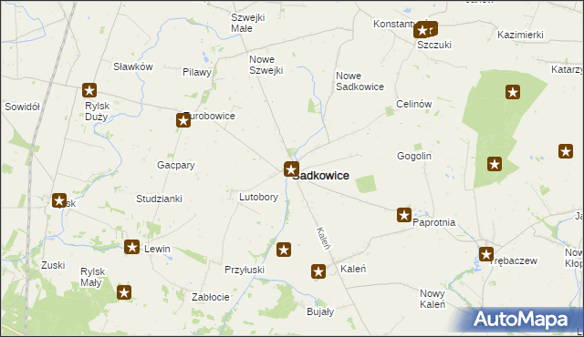 mapa Sadkowice powiat rawski, Sadkowice powiat rawski na mapie Targeo