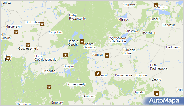 mapa Sadowiec gmina Mogilno, Sadowiec gmina Mogilno na mapie Targeo