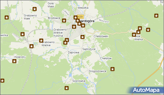 mapa Sądrożyce, Sądrożyce na mapie Targeo