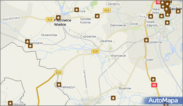 mapa Samborowice gmina Pietrowice Wielkie, Samborowice gmina Pietrowice Wielkie na mapie Targeo