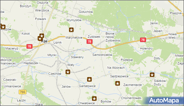 mapa Samostrzałów, Samostrzałów na mapie Targeo