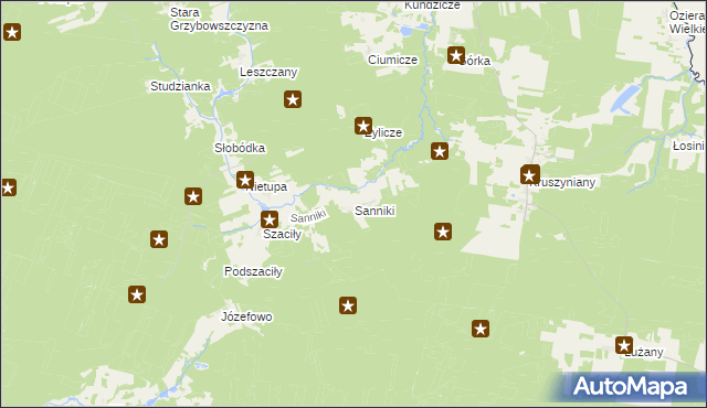 mapa Sanniki gmina Krynki, Sanniki gmina Krynki na mapie Targeo