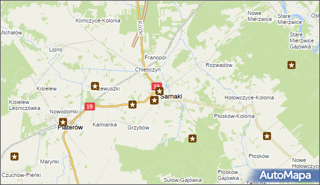 mapa Sarnaki, Sarnaki na mapie Targeo