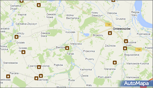 mapa Sarnów gmina Gniewoszów, Sarnów gmina Gniewoszów na mapie Targeo