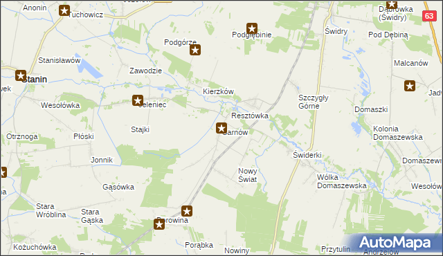 mapa Sarnów gmina Stanin, Sarnów gmina Stanin na mapie Targeo