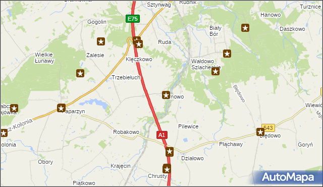 mapa Sarnowo gmina Stolno, Sarnowo gmina Stolno na mapie Targeo