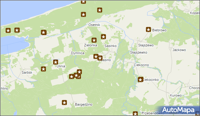 mapa Sasino, Sasino na mapie Targeo