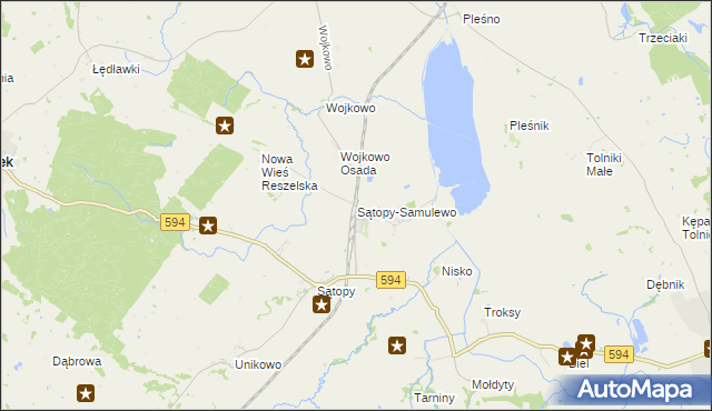 mapa Sątopy-Samulewo, Sątopy-Samulewo na mapie Targeo