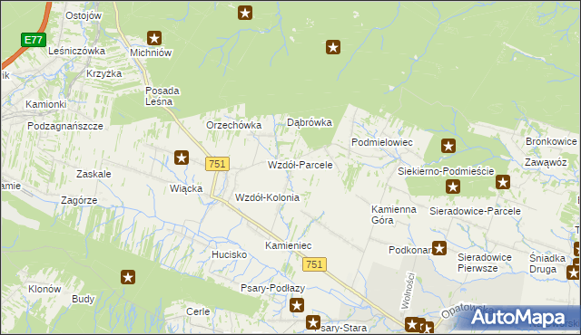 mapa Ściegnia, Ściegnia na mapie Targeo