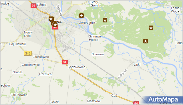 mapa Ścinawa gmina Oława, Ścinawa gmina Oława na mapie Targeo