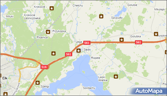 mapa Sędki gmina Ełk, Sędki gmina Ełk na mapie Targeo