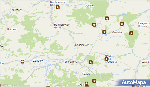 mapa Sędzimirów, Sędzimirów na mapie Targeo