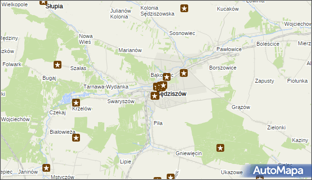 mapa Sędziszów, Sędziszów na mapie Targeo