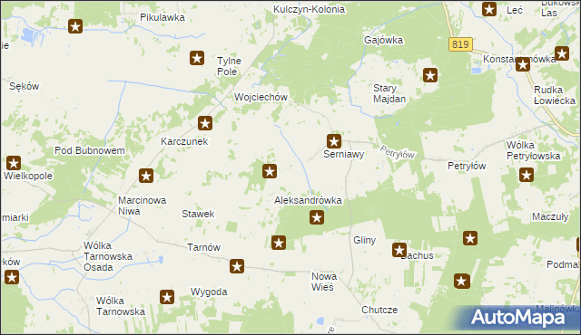 mapa Serniawy-Kolonia, Serniawy-Kolonia na mapie Targeo