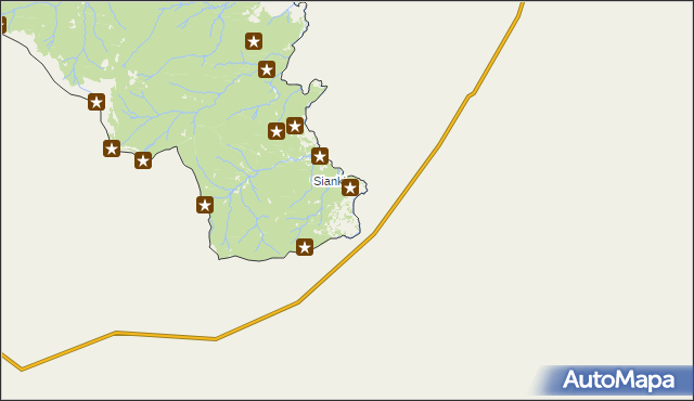 mapa Sianki, Sianki na mapie Targeo