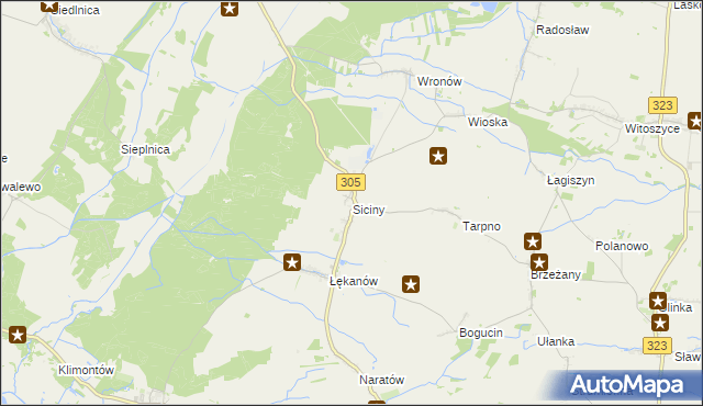 mapa Siciny gmina Niechlów, Siciny gmina Niechlów na mapie Targeo