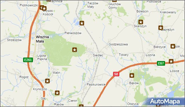 mapa Siedlec gmina Długołęka, Siedlec gmina Długołęka na mapie Targeo