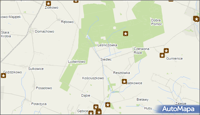 mapa Siedlec gmina Pępowo, Siedlec gmina Pępowo na mapie Targeo