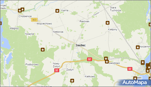 mapa Siedlec powiat wolsztyński, Siedlec powiat wolsztyński na mapie Targeo