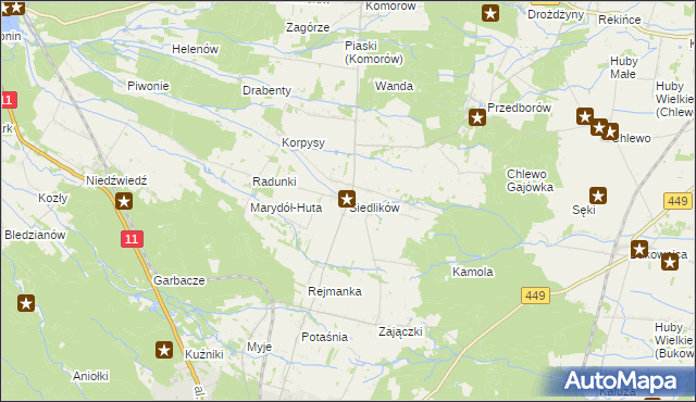 mapa Siedlików, Siedlików na mapie Targeo