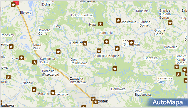 mapa Siedliska-Bogusz, Siedliska-Bogusz na mapie Targeo