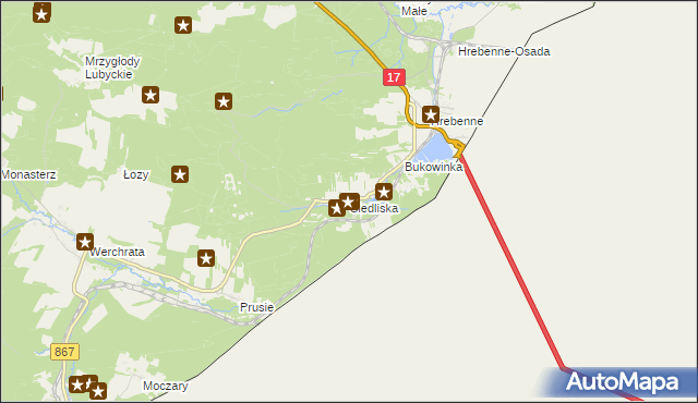 mapa Siedliska gmina Lubycza Królewska, Siedliska gmina Lubycza Królewska na mapie Targeo