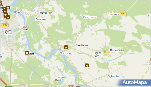 mapa Siedlisko powiat nowosolski, Siedlisko powiat nowosolski na mapie Targeo