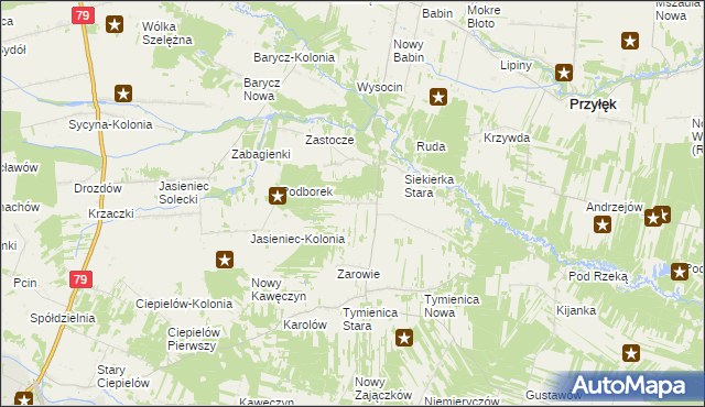 mapa Siekierka Nowa, Siekierka Nowa na mapie Targeo