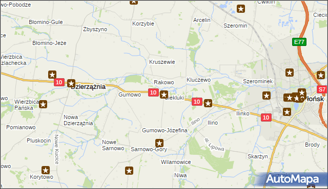 mapa Siekluki gmina Dzierzążnia, Siekluki gmina Dzierzążnia na mapie Targeo