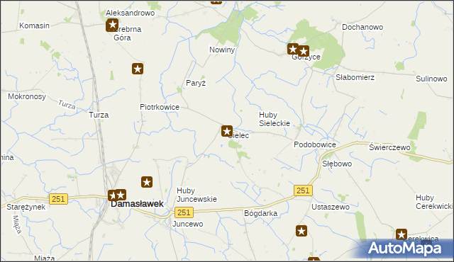 mapa Sielec gmina Żnin, Sielec gmina Żnin na mapie Targeo